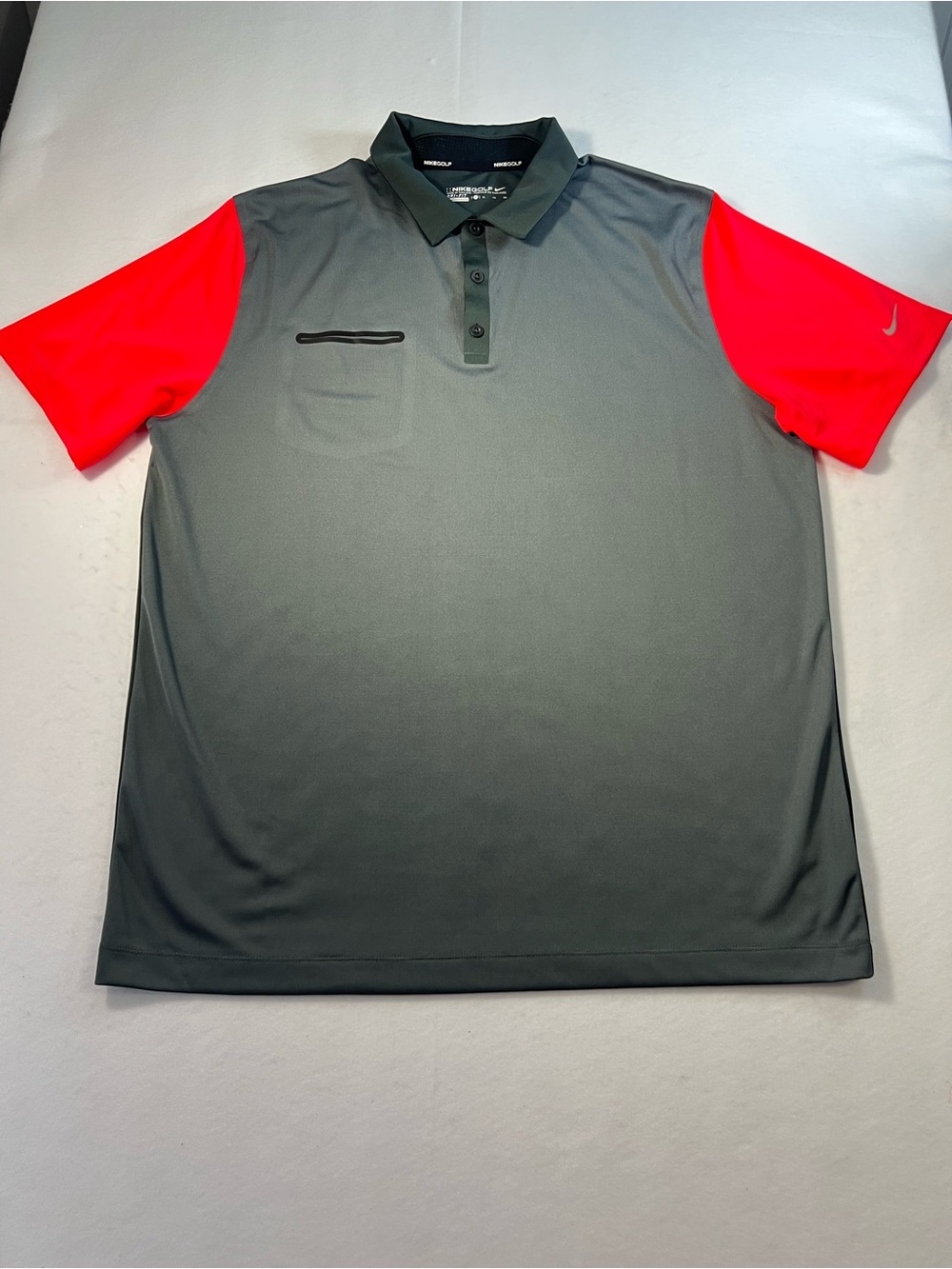 Nike Golf Tour Performance Dri-Fit Polo Shirt Mens Size XL Gray Pink Activewear